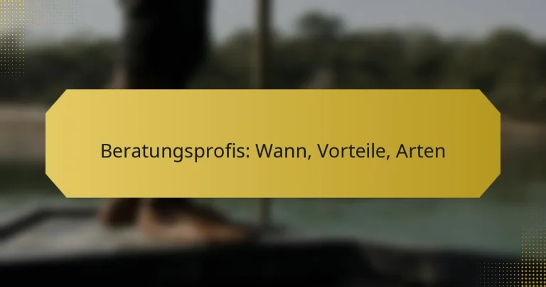 Beratungsprofis: Wann, Vorteile, Arten