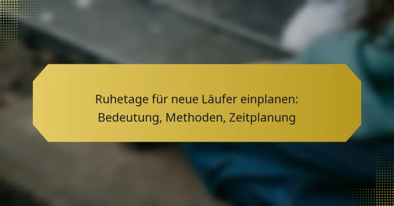 Ruhetage für neue Läufer einplanen: Bedeutung, Methoden, Zeitplanung