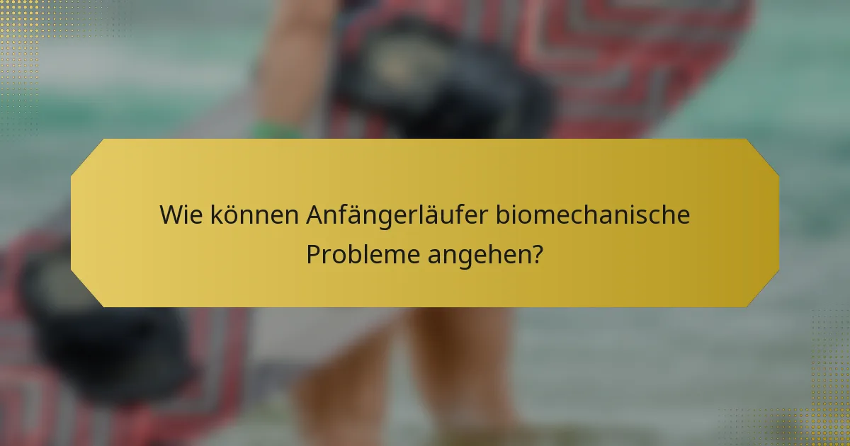 Wie können Anfängerläufer biomechanische Probleme angehen?